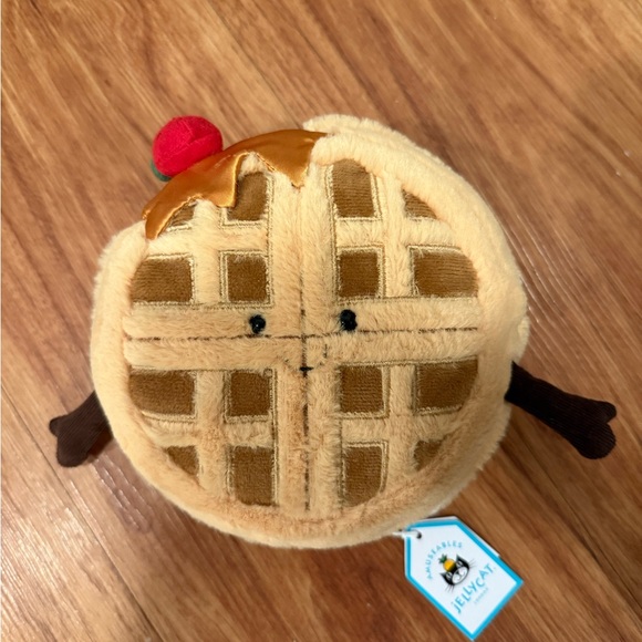Jellycat Amuseables Waffle Plush with Cherry Accent - Picture 1 of 4